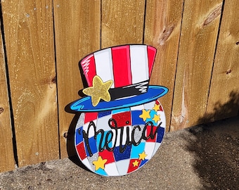 Patriotic Door Hanger | American Flag Door Hanger | Patriotic Decor | Summer Door Decor | Fourth of July Door Hanger | USA Decor