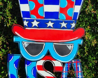 Patriotic Door Hanger | American Flag Door Hanger | Patriotic Decor | Summer Door Decor | Fourth of July Door Hanger | USA Decor
