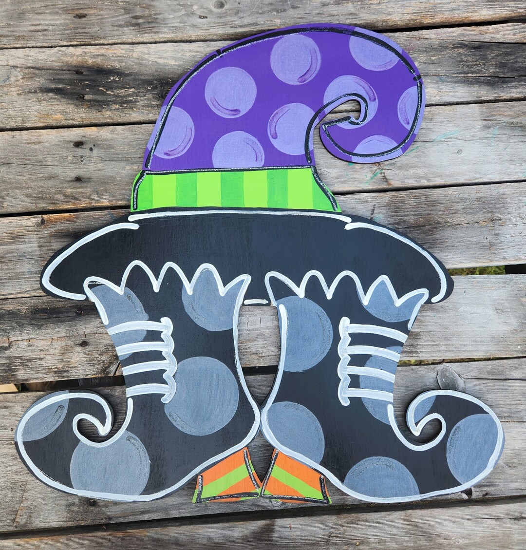 Halloween Door Hanger | Witch Door Hanger | Pumpkin Door Decor | Autumn ...