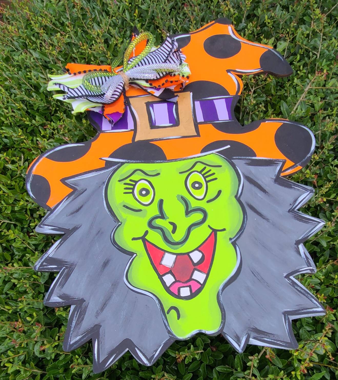 Halloween Door Hanger | Witch Door Hanger | Pumpkin Door Decor | Autumn ...