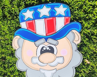Patriotic Door Hanger | Uncle Sam Door Hanger | Patriotic Decor | Summer Door Decor | Fourth of July Door Hanger | USA Decor