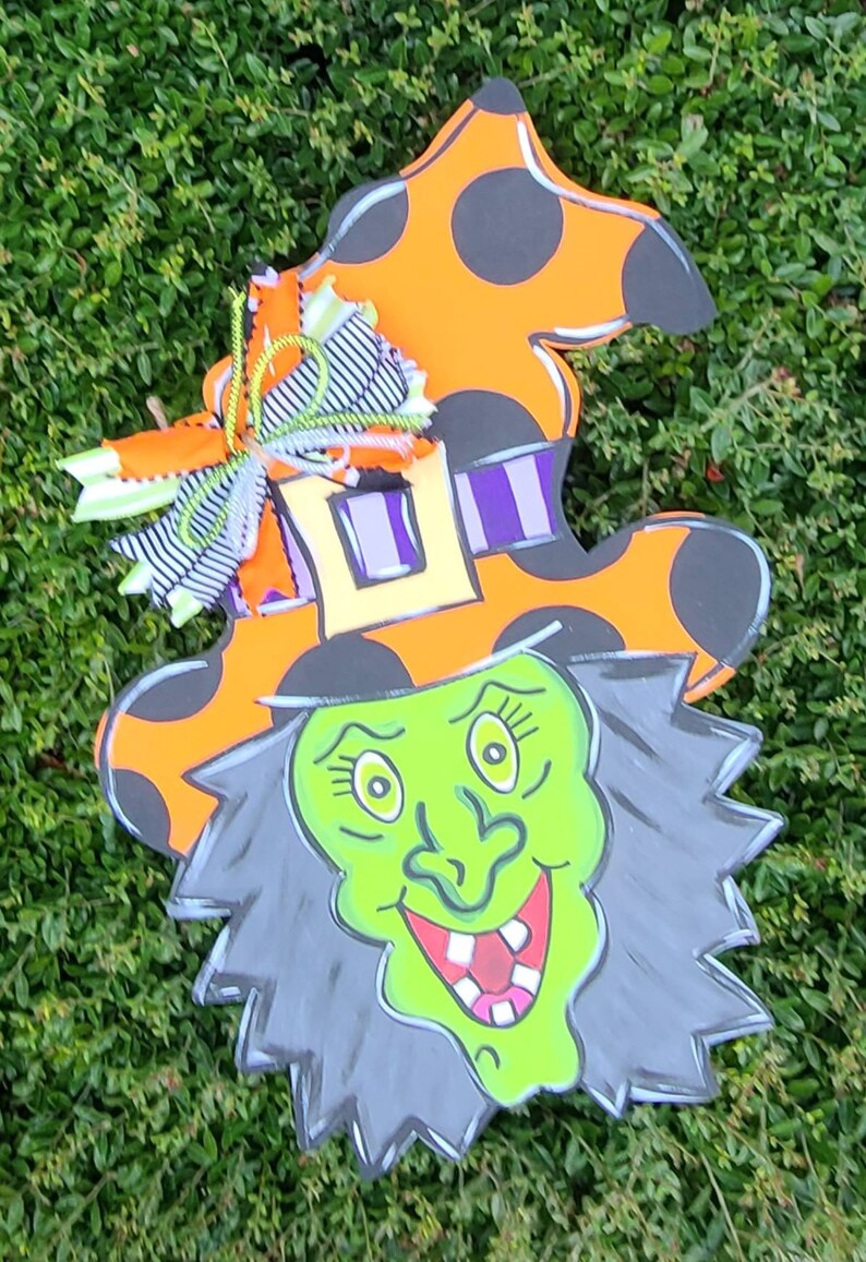 Halloween Door Hanger | Witch Door Hanger | Pumpkin Door Decor | Autumn ...