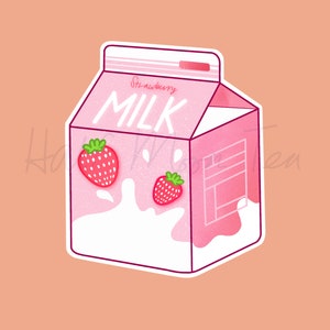 Buy Strawberry Milk STICKER Milk Carton Colorful Pop Sticker Anime Online  in India  Etsy