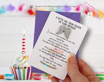 Pocket Hug From Heaven on your Birthday | Pocket Hug | Letter from Heaven | Birthday Gift | Bereavement | keepsake | Sympathy Gift | Loss