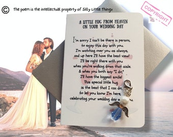 Pocket Hug | Wedding Day Hug from Heaven | Something Blue Wedding Charm | Wedding gift | Keepsake | Gift for the Bride | Gift for the Groom