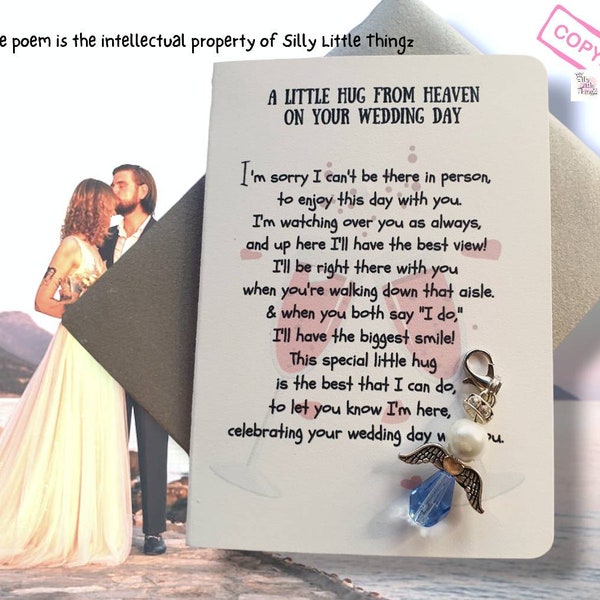 Pocket Hug | Wedding Day Hug from Heaven | Something Blue Wedding Charm | Wedding gift | Keepsake | Gift for the Bride | Gift for the Groom