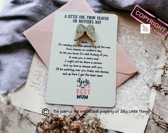 Abrazo del cielo para el Día de la Madre / Regalo para el Día de la Madre / Carta del Cielo / Regalo de duelo / Recuerdo / Regalo conmemorativo