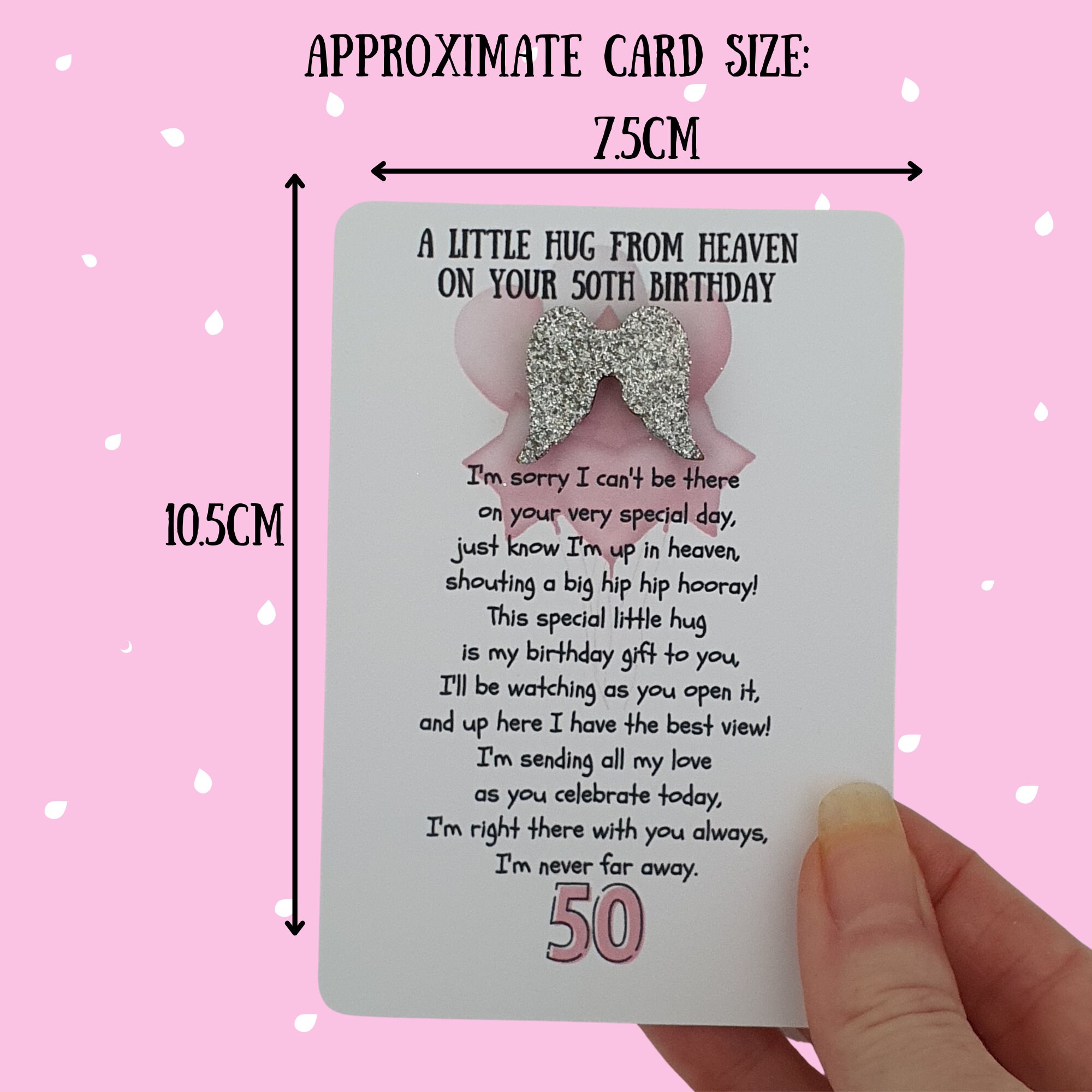 Pocket Hug From Heaven | Trostkarte Mit Edelstahl-Anhänger Für Geburtstag & Trauer | Geschenk Bei Verlust & Zum Geburtstag
