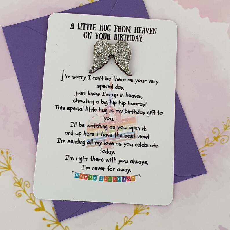 Pocket Hug From Heaven on Your Birthday Pocket Hug Letter Etsy