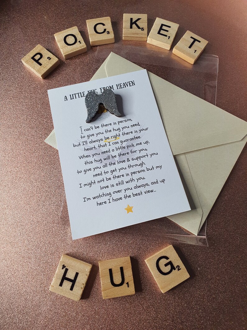 Pocket Hug From Heaven Pocket Token Condolences / Bereavement Etsy