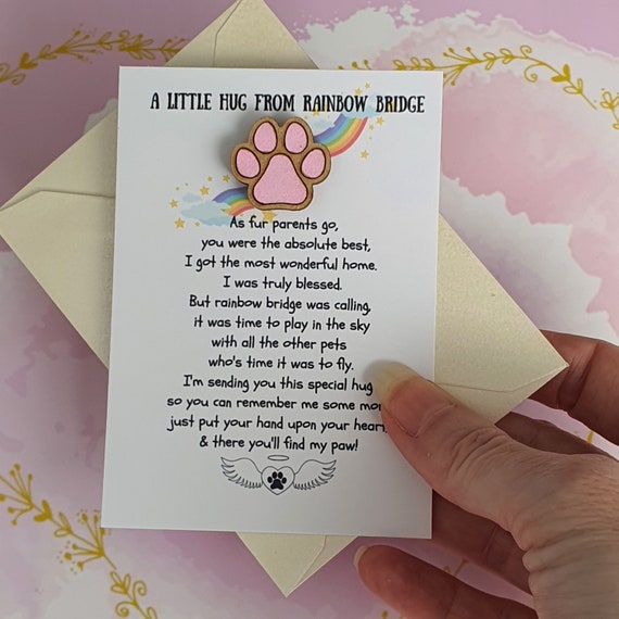 Pocket Hug Pet Loss Rainbow Bridge Keepsake Send A Hug Etsy Australia