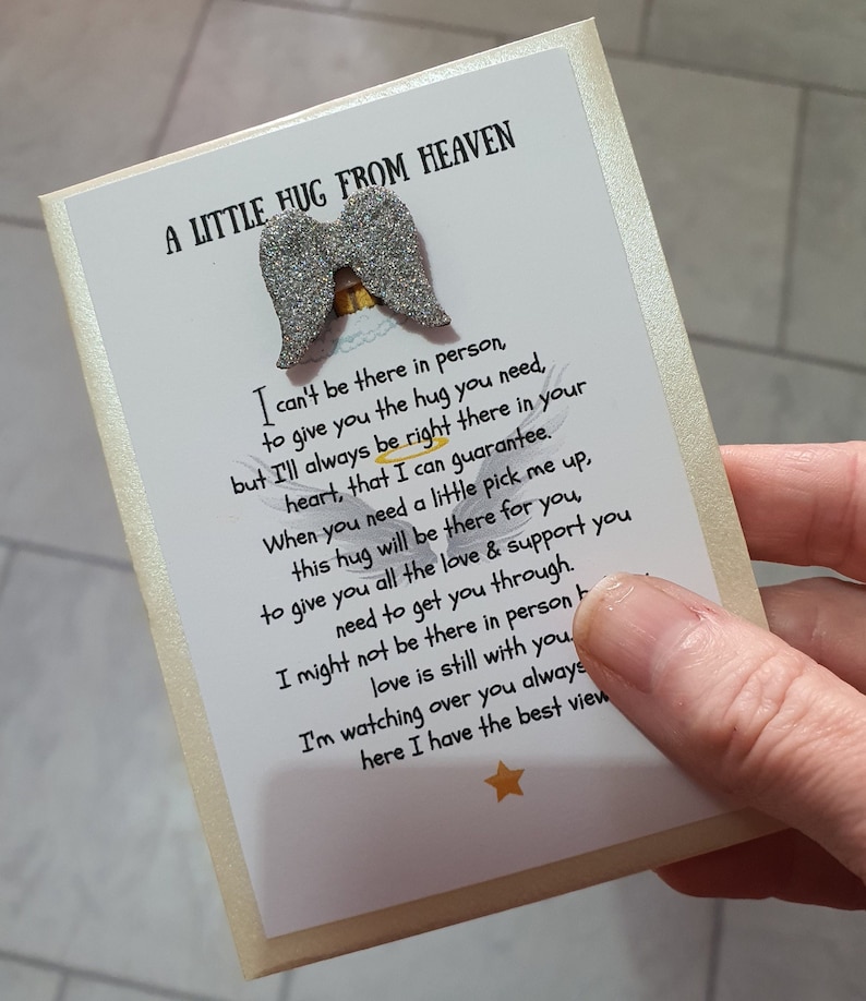 Pocket Hug From Heaven Pocket Token Condolences / Bereavement Etsy