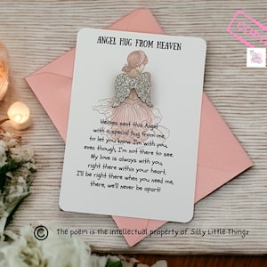 Abrazo de bolsillo desde el cielo / Abrazo de ángel / Condolencias de bolsillo / Regalo de duelo / Recuerdo / Carta del cielo