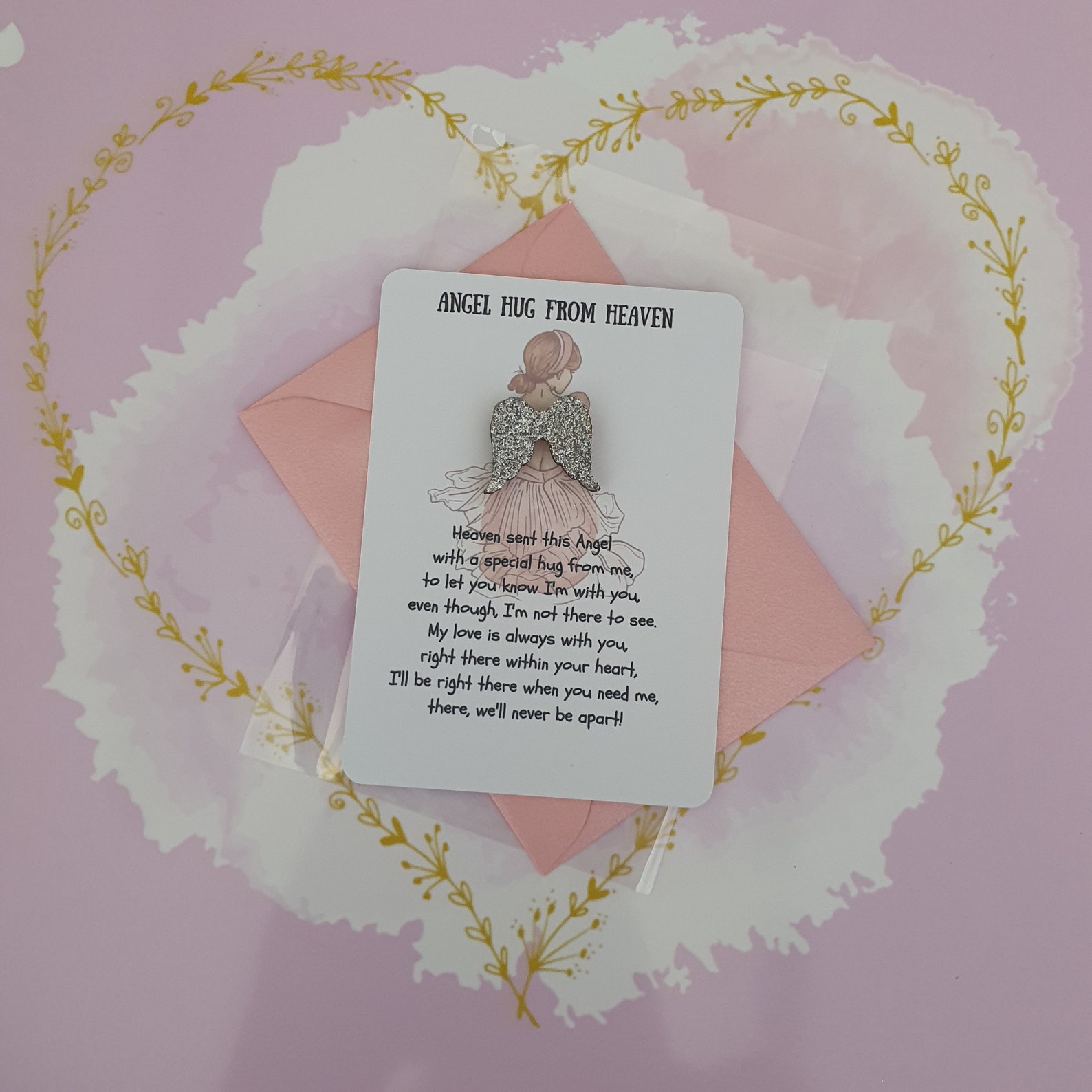 Pocket Hug From Heaven Angel Hug Pocket Token Condolences Etsy UK