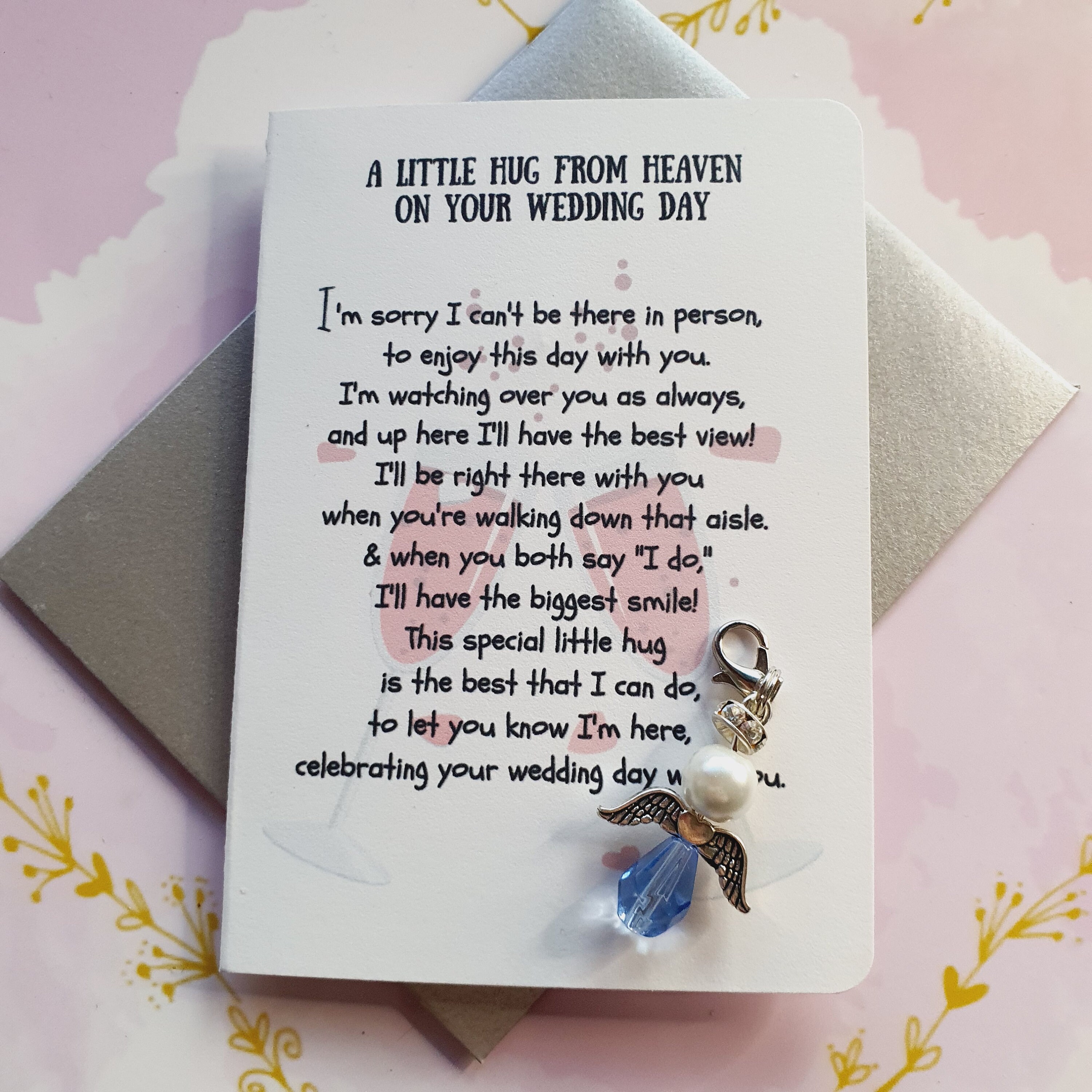 Pocket Hug From Heaven | Trostkarte Mit Edelstahl-Anhänger Für Geburtstag & Trauer | Geschenk Bei Verlust & Zum Geburtstag