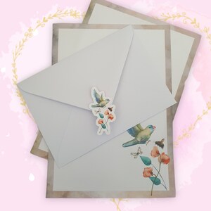 Juego de escritura de cartas / Pájaros y abejas / Papel de escritura A5 con sobres / Papel de notas / Amigo por correspondencia / Happy Mail / Estacionario