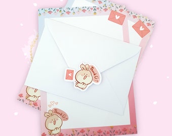 Letter Writing Set | Thank you | Cute Bunny | A5 Writing Paper with Envelopes |Note Paper |Penpal | Happy Mail | Stationary