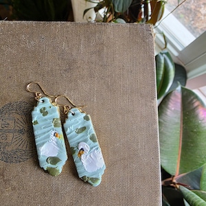 Handmade Polymer Clay Statement Earrings: 14k Gold Filled