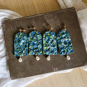 Handmade Polymer Clay Dangle Earrings: Gold Filled Statement Jewelry