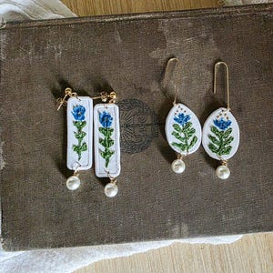 Handmade Polymer Clay Dangle Earrings: Gold Filled Statement Jewelry