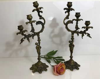 Pair of ancient candlesticks