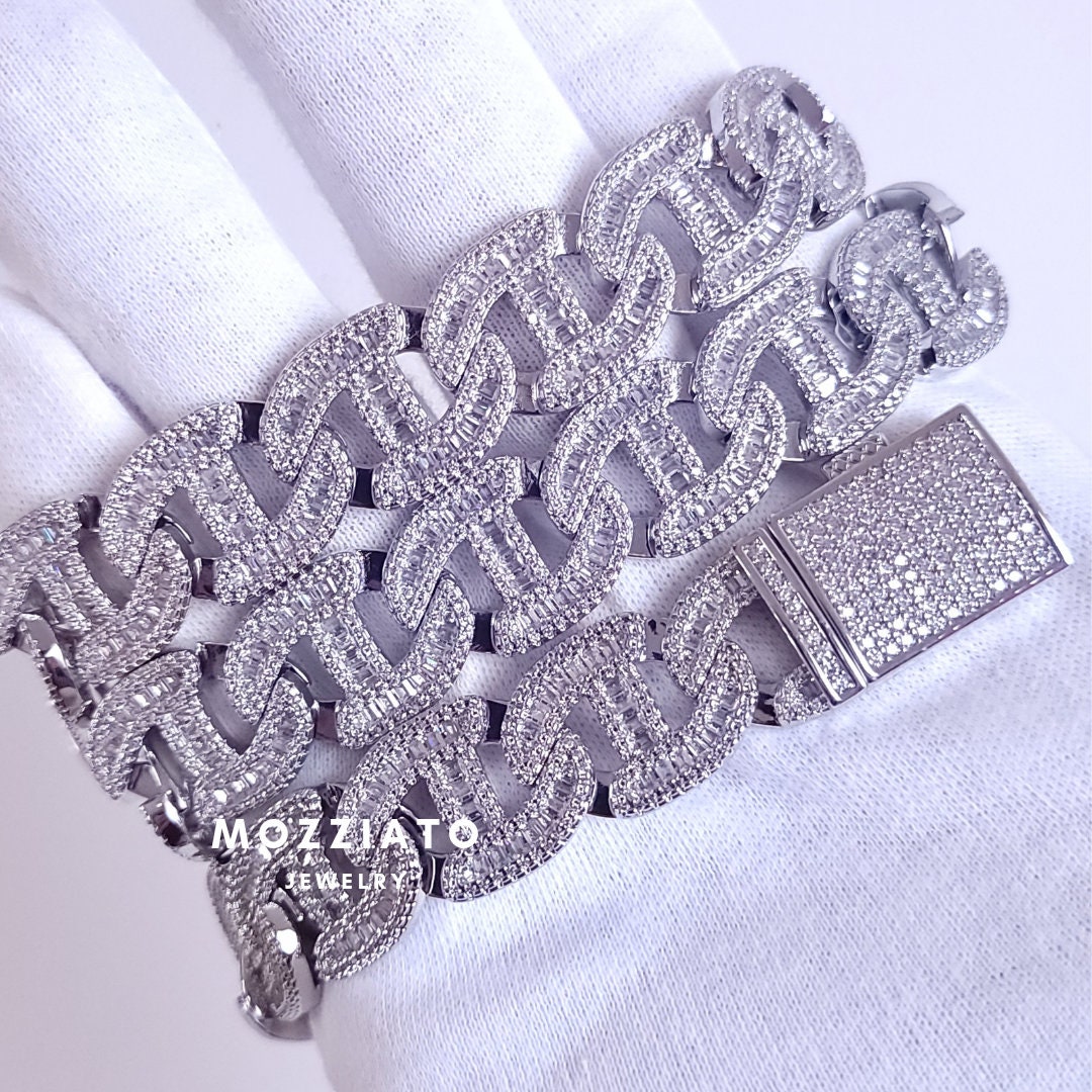 17mm Thick Diamond Baguette Cuban Link 
