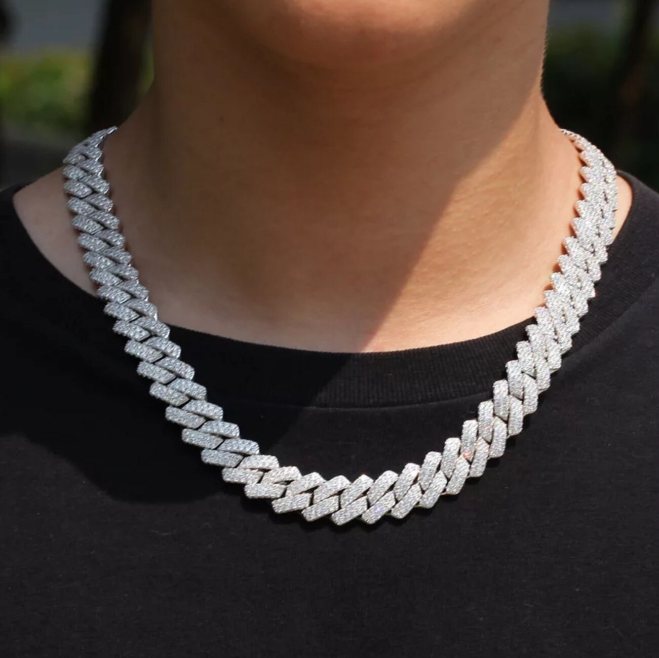 13mm Diamond Prong Link Chain Iced Out 