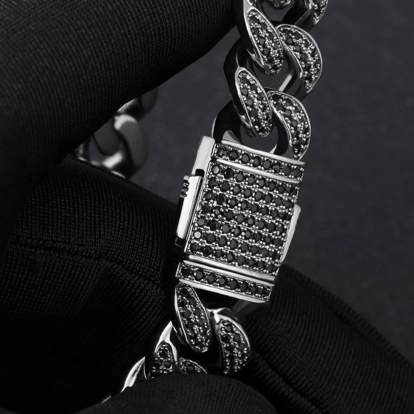 12mm 2 Tone Black White Gold Miami Cuban Link Chain Iced Out - Etsy