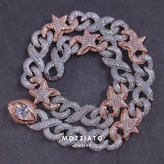 16mm 2 Tone Rose Gold Evil Eye Star 