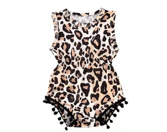 baby girl cheetah romper