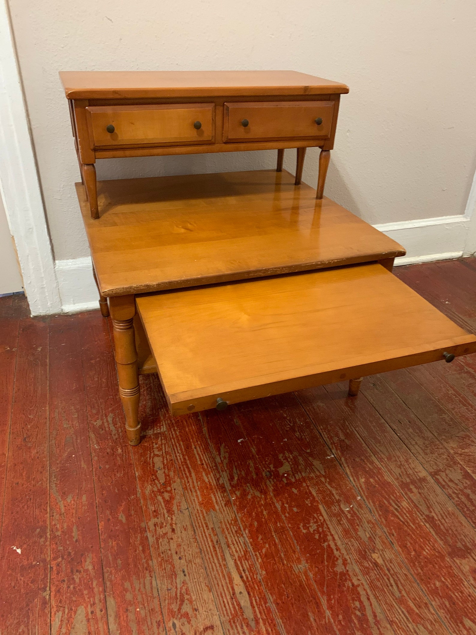 Vintage Maple Wood night stand Etsy