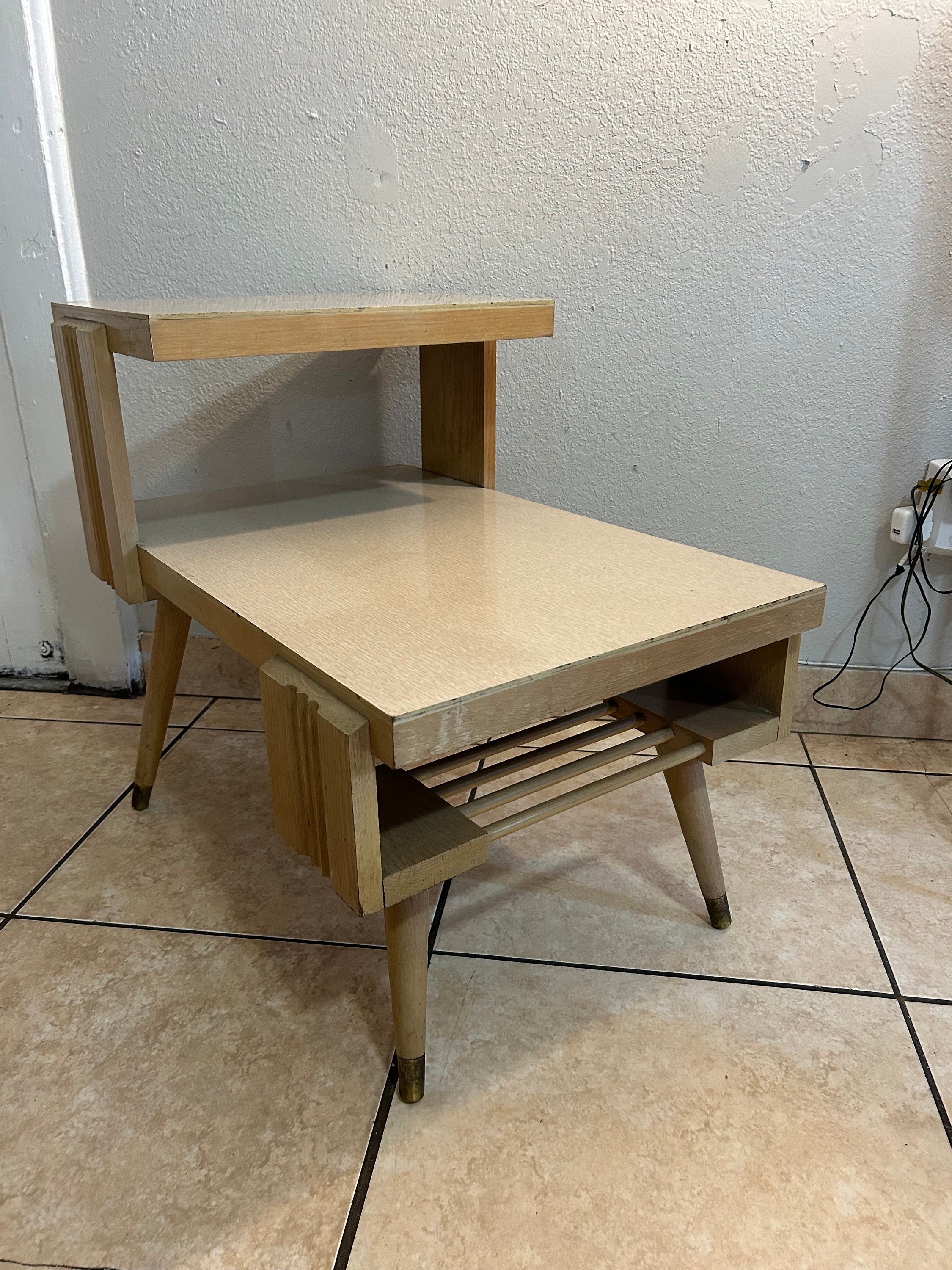 Mid Century  Modern Formica Step End Table
