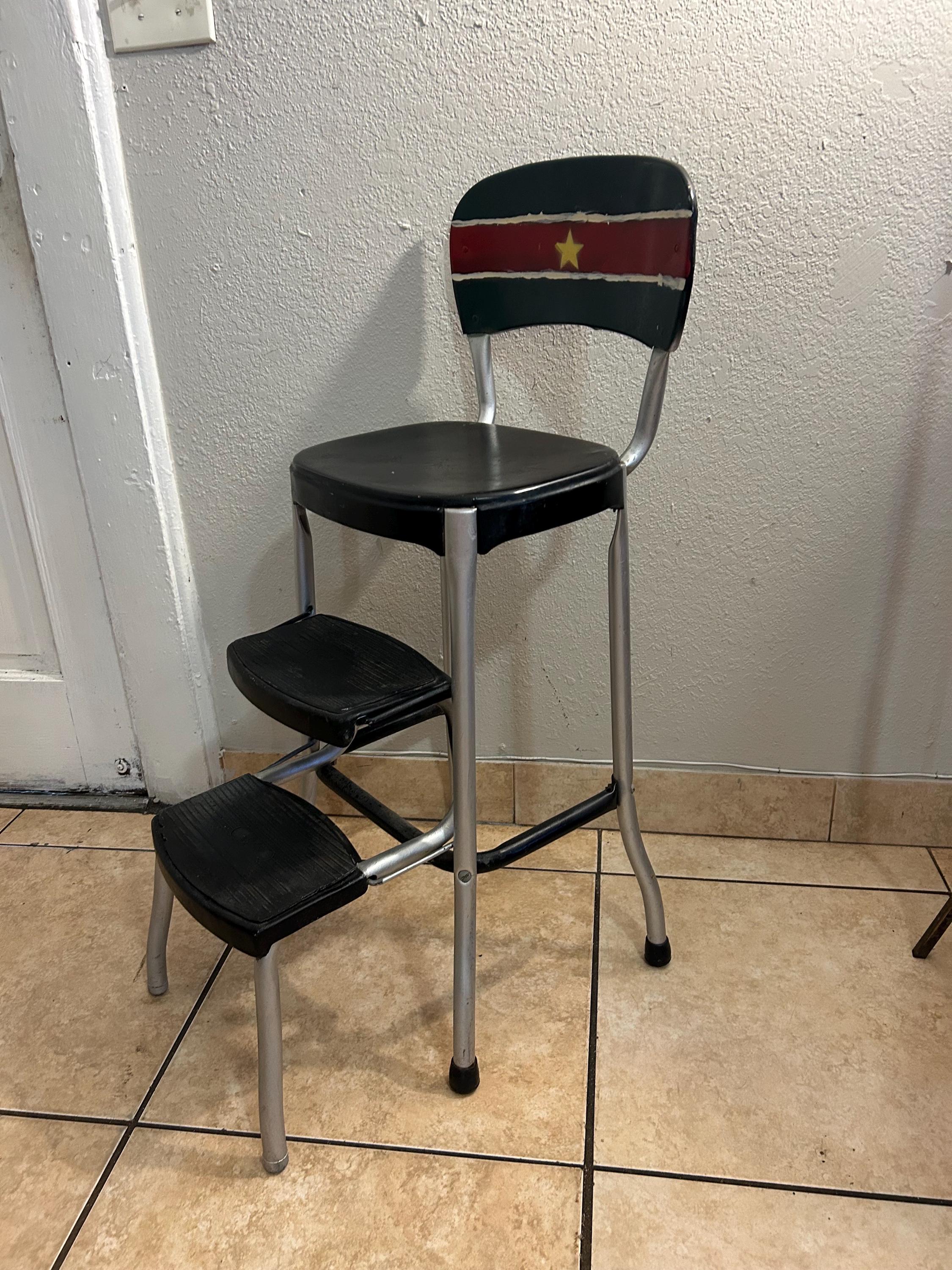 Folding Step Ladder Vintage Cosco Kitchen Step Stool Chair COSCO