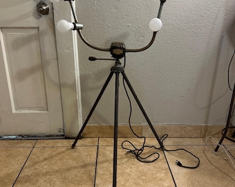 Antique Flax Master Studio Floor Lamp with Tripod Stand