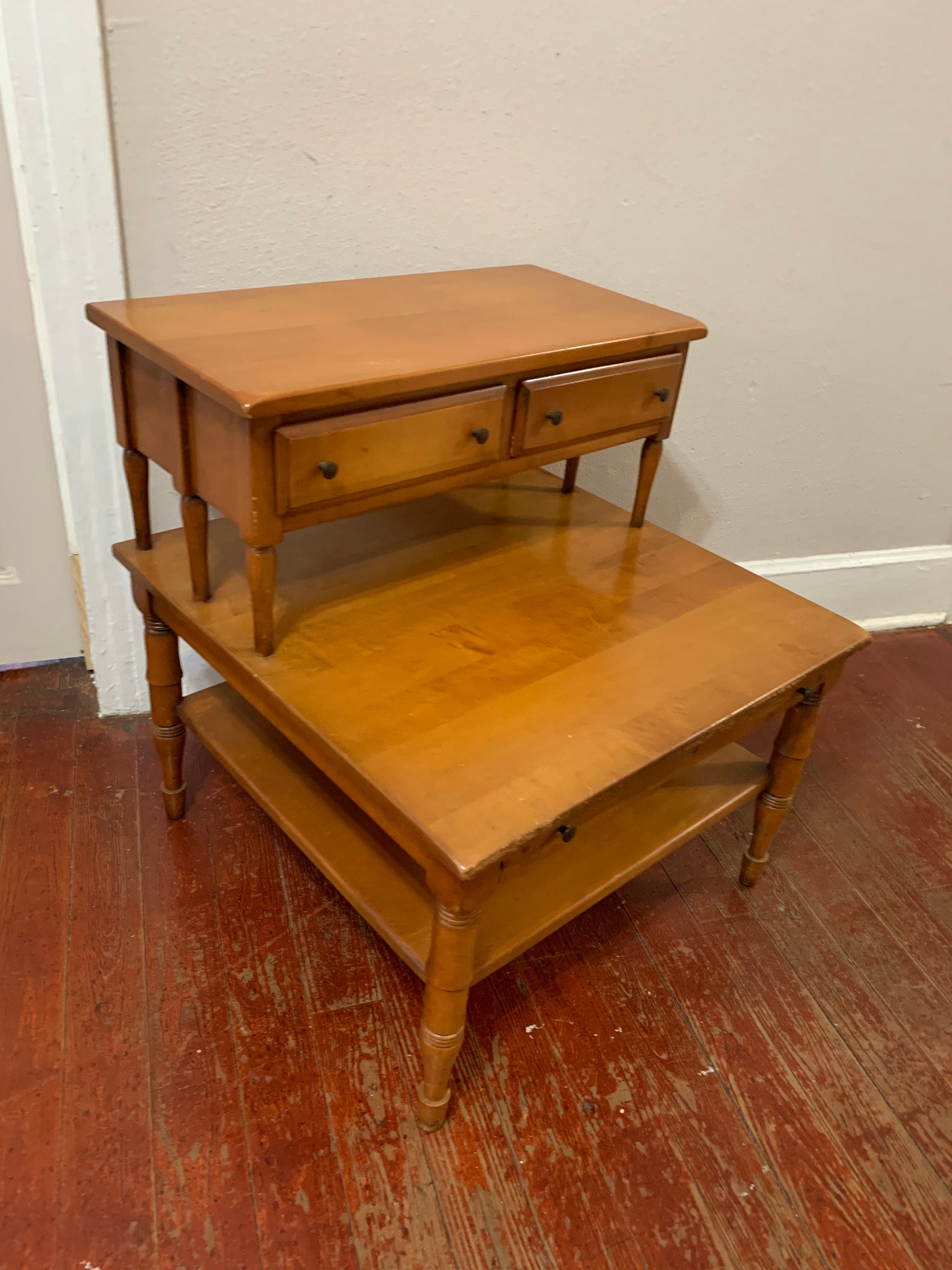 Vintage Maple Wood night stand Etsy