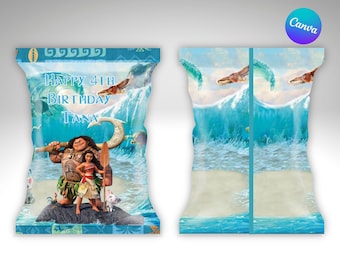 Moana chip bag template