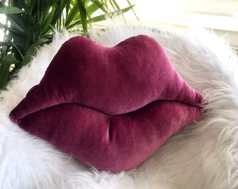 New Yera Gifts Pillow 3D Lips Throw Pillows Smooth Soft Velvet Lip pillow  Cushion for Couch Bed Living Room Pillow  Bed Sofa Throw Pillow ,