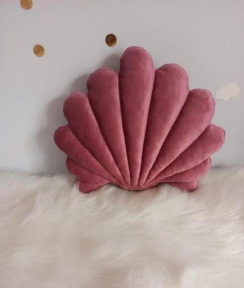 Cosmic Velvet Pillow Shell Pillow Nursery Decor Decorative Pillows Mussel Shell Pillow Velvet Pillow Velvet Shell Pillow