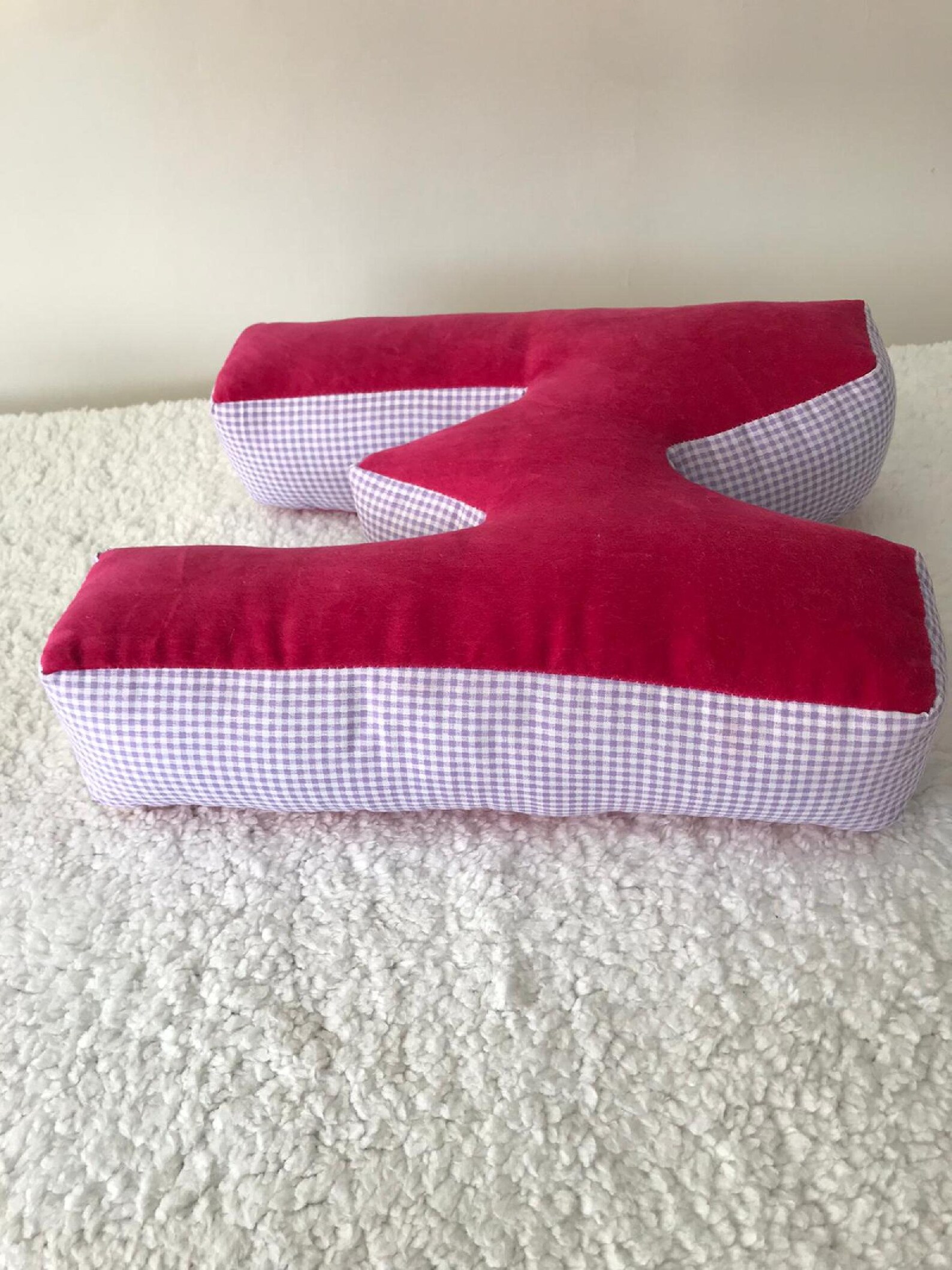 Personalised initial alphabet velvet letter shaped cushion Etsy