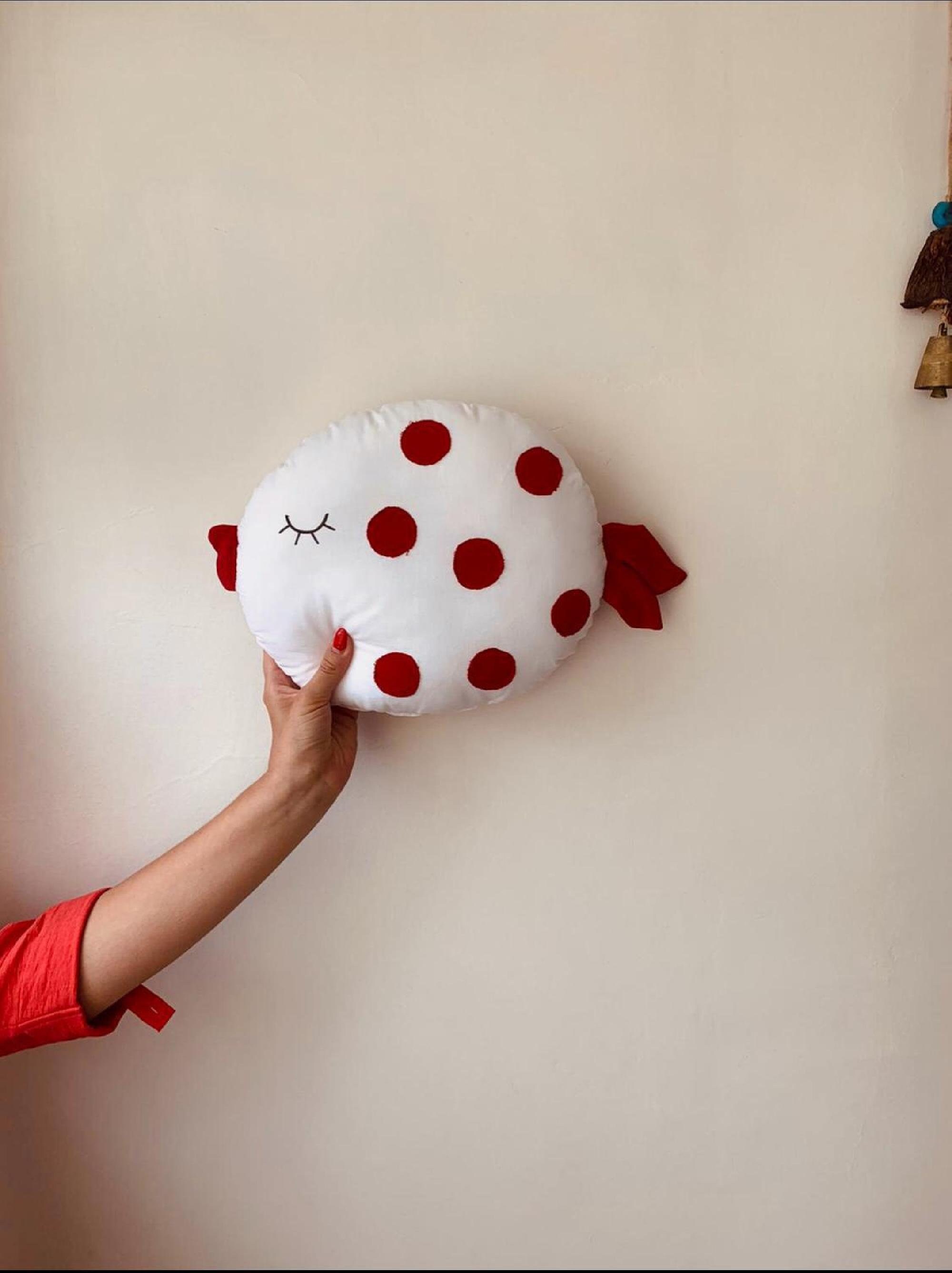 Decorative fish pillow Red Fish Pillow Nursery Decor Etsy