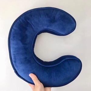 Velvet Letter Cushion  Custom Name Pillow , Personalized Letter Pillow ,Initial Letter Pillow, Navy Blue Letter Pillow, First Birthday Gift