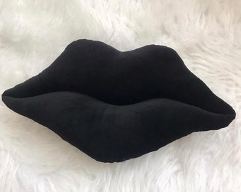 Black Smooch Lips Shaped Pillow in Shape of Lips Kiss Pillow, Mouth pillow,Mother Day Gift for Her, gifts for girlfriend