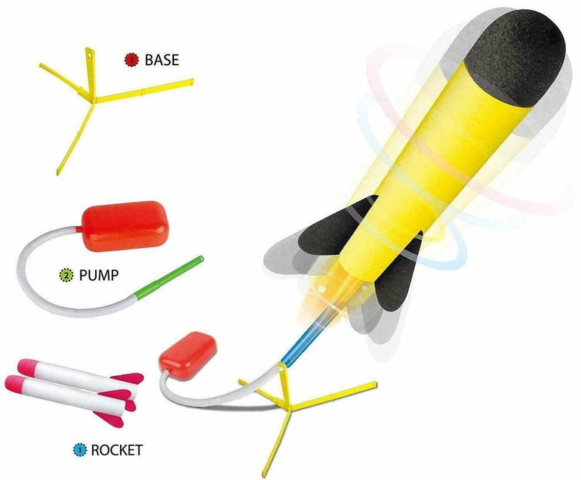 Toy Rocket Launcher for Kids Stomp Toy Rocket 7 Foam Rockets Etsy