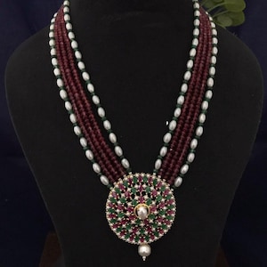 Multi-Color Pearl Indian Necklace: Sabyasachi Style Jewelry