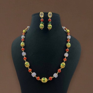 Jadau long mala set,Sabyasachi necklace, Indian necklace, Indian jewelry, IndianJewelry, antique mala set, jaipuri set.