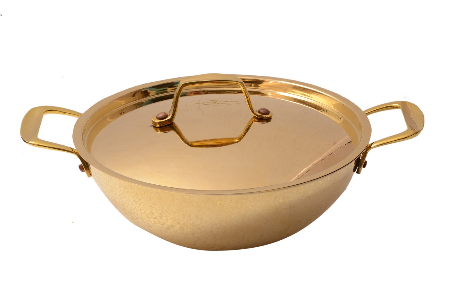 Indian pure brass cookware kadai of super fine quality with | Etsy