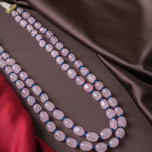 Pink layer pearl long necklace, Sabyasachi necklace, Indian necklace, Indian jewelry, Bollywood Jewelry, Antique mala , jaipuri mala set.