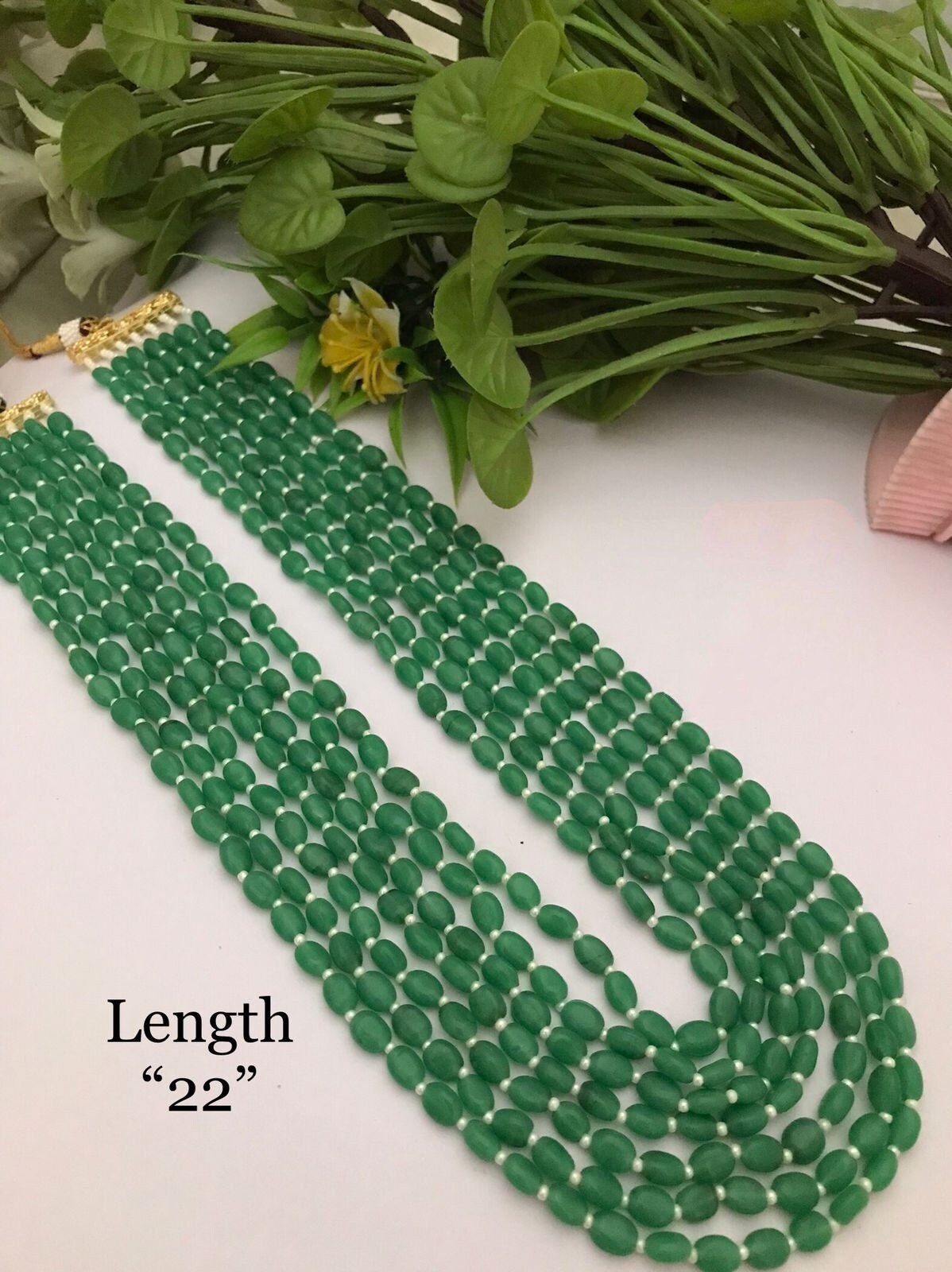 Emerald stone mala discount