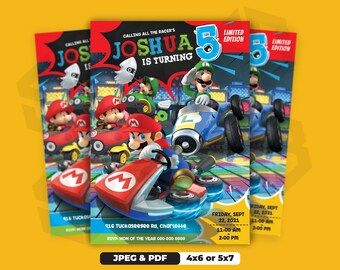 Mario Kart Invites Etsy