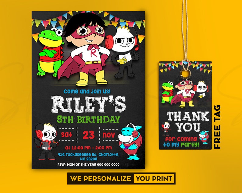 Ryan's world Invitation Ryans world birthday invitation | Etsy